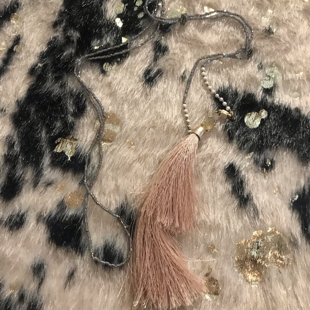 Loft Beaded Tassel Necklace